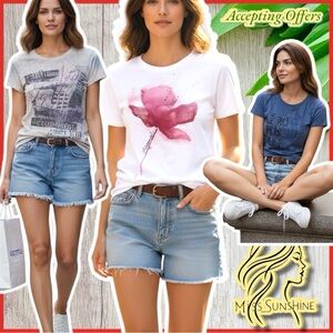 AEROPOSTALE NEW - Sz S - 3 Tshirts - dark blue , off white & cream  - hot deal